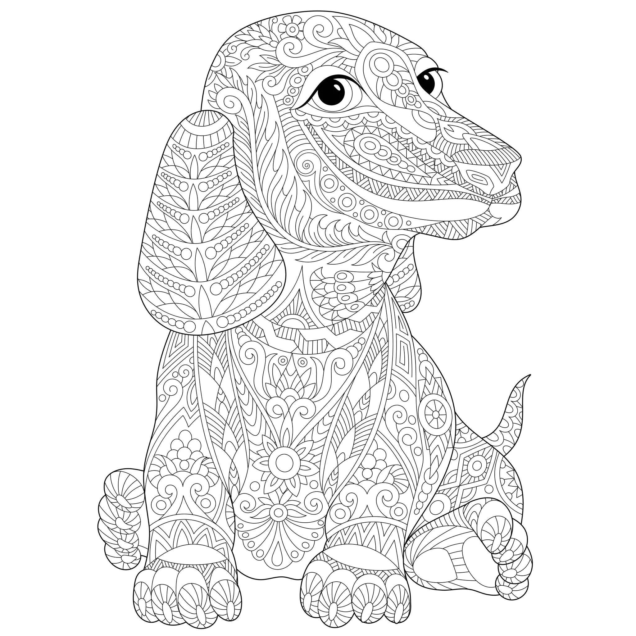 Dog coloring page for kids